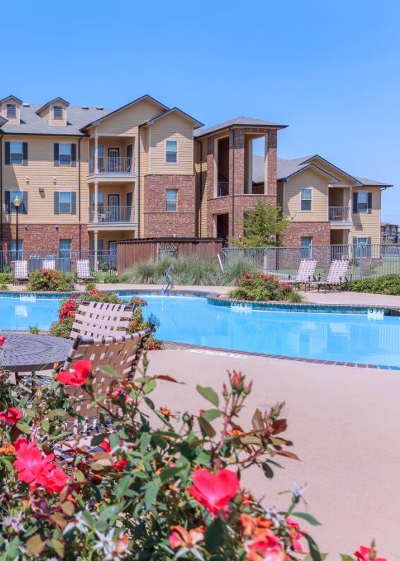 outdoor pool area